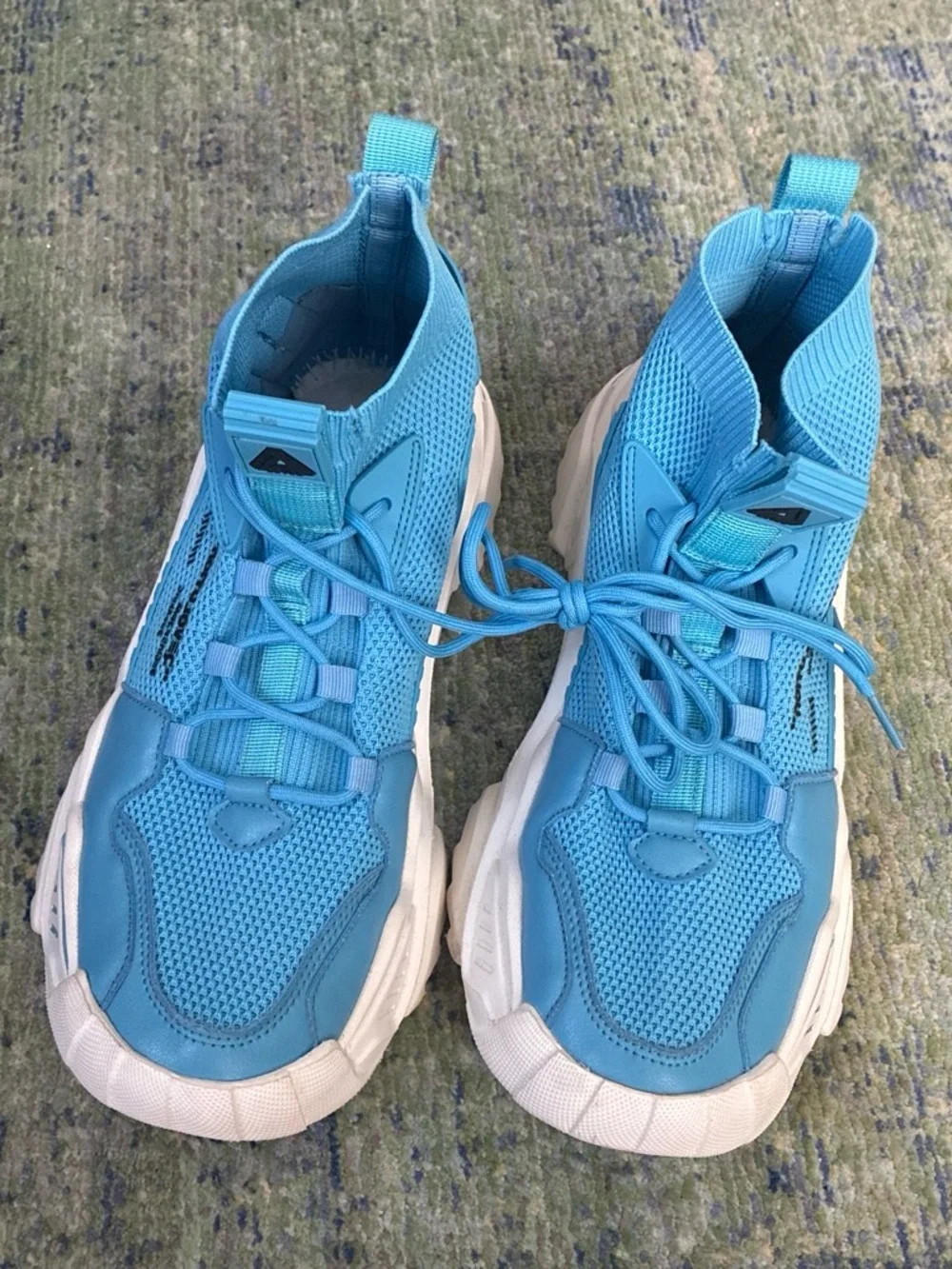 Sky Blue Women's Chunky Knit Athletic Sneakers